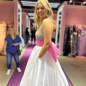 Sherri hill gown. Size 0; worn once. Will dry clean before sending to you.